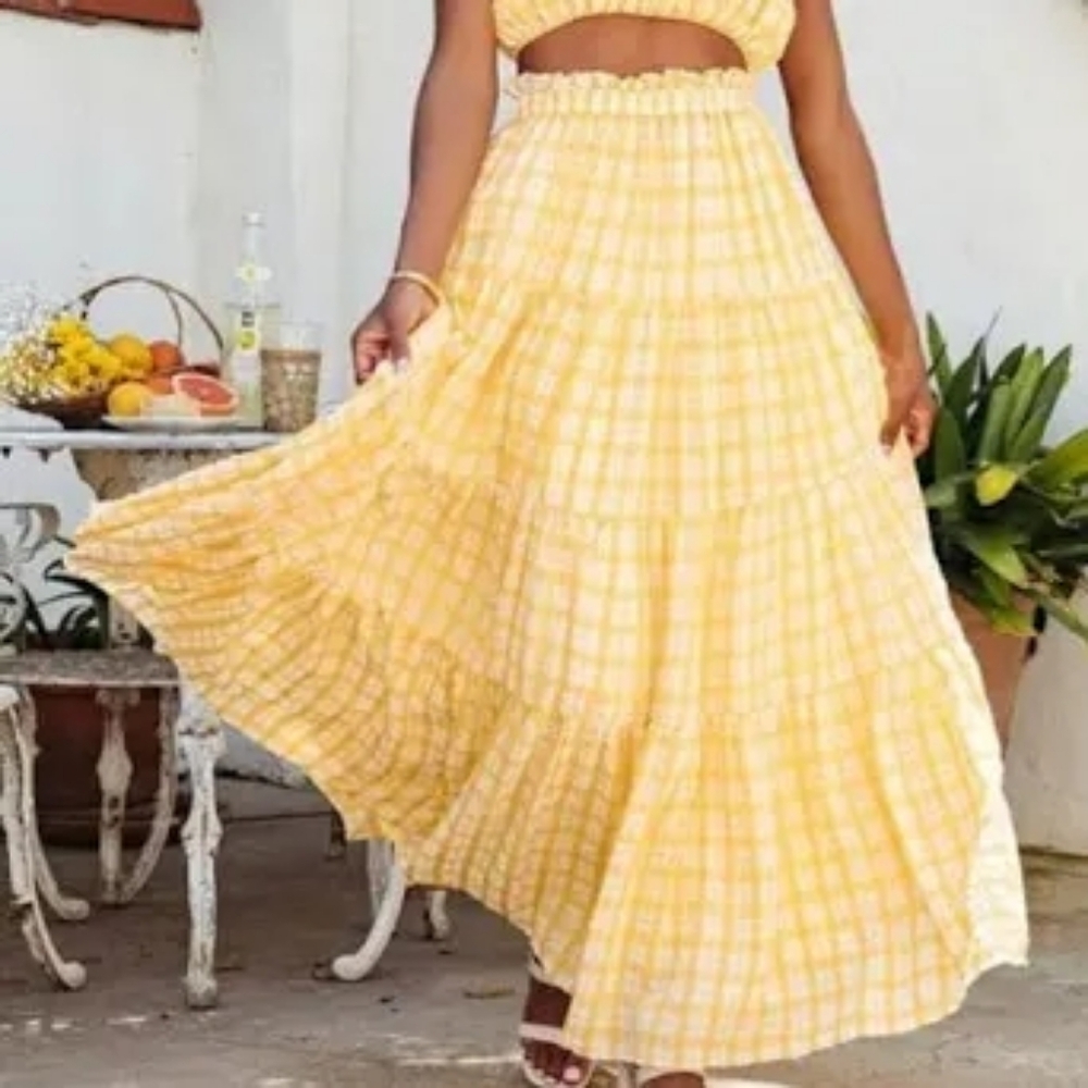 Vici Yellow Two Piece Skirt Set - Picture 4 of 16